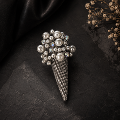 Midnight Pearl Cascade Brooch