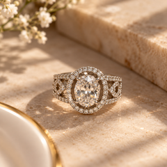 Aurelia Oval Halo Statement Ring