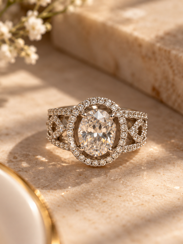 Aurelia Oval Halo Statement Ring