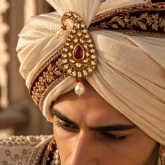Aariz Ruby Kundan Men’s Kalgi