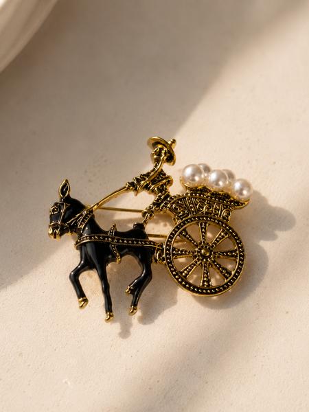 Vintage Pearl Carriage Brooch