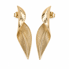 Elara Sculpted Leaf Earrings