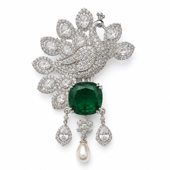 The Emerald Mayura Statement Brooch