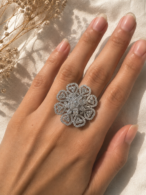 Diamond Bloom Statement Ring