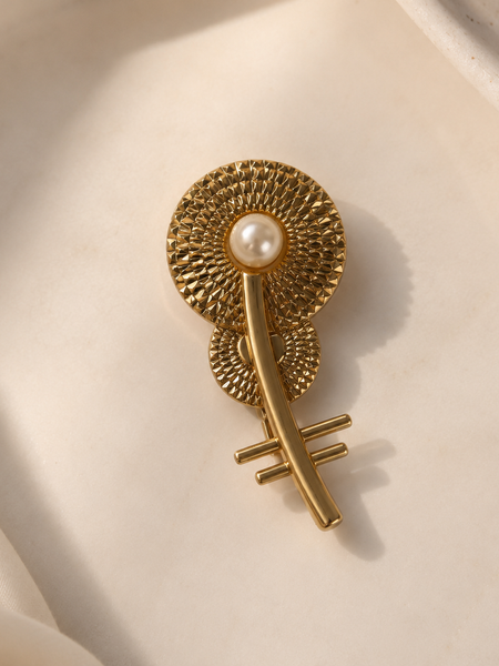 Celestial Pearl Symbol Brooch