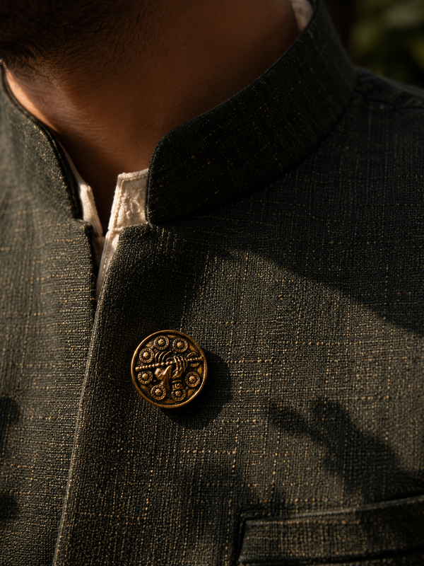 Madhav Bansuri Antique Button Cover
