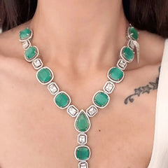 Aqua Glint Diamond Necklace Set