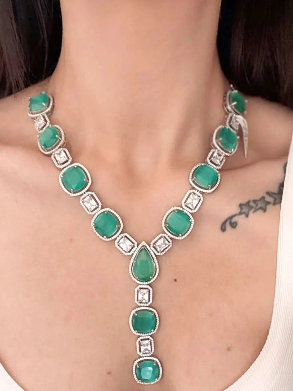 Aqua Glint Diamond Necklace Set