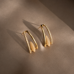 Aria Mother of Pearl Pavé Stud Earrings