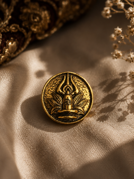 Shivling Shakti Heritage Gold Button Cover