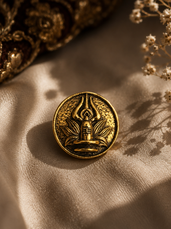 Shivling Shakti Heritage Gold Button Cover