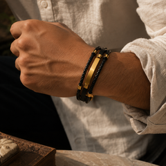 The Noir Layered Bar Bracelet