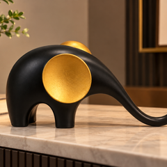 Noir & Gold Serenity Elephant Sculpture