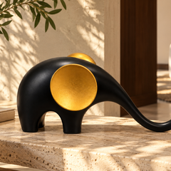 Noir & Gold Serenity Elephant Sculpture