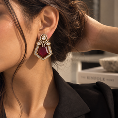 Zaira Ruby Deco Studs