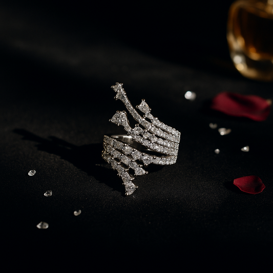 Celestial Cascade Statement Ring