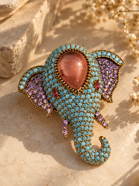 Aira Elephant Brooch