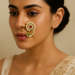 Maharashtrian Nath with Pearl, Ruby & Emerald