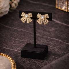 Aurielle Bow Crystal Stud Earrings

