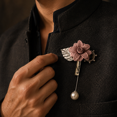 Rosette Bloom Statement Lapel Pin