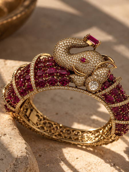Gajraaj Ruby Royal Elephant Kada