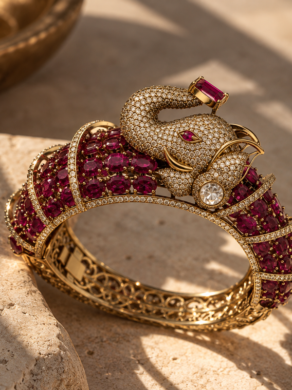 Gajraaj Ruby Royal Elephant Kada
