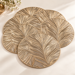 Golden Canopy Dining Set – 1 Runner + 6 Table Mats