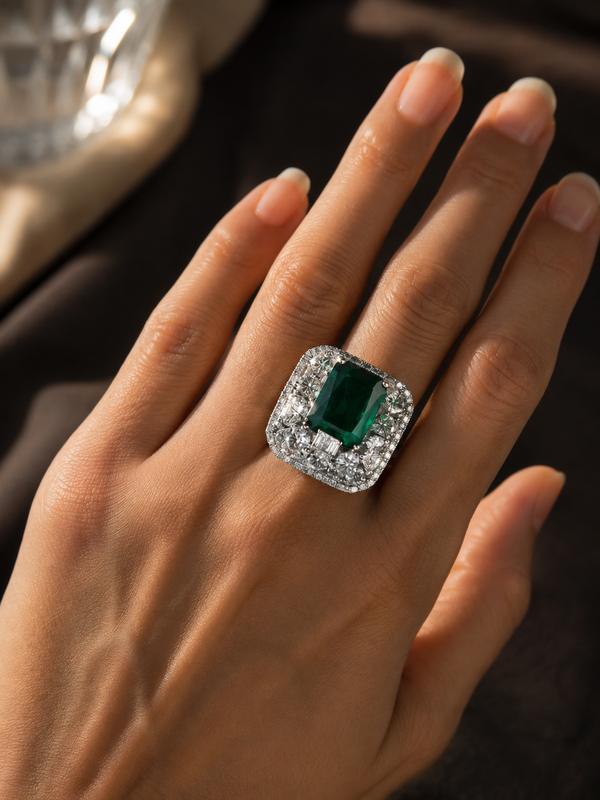 Zamrud Emerald Statement Ring