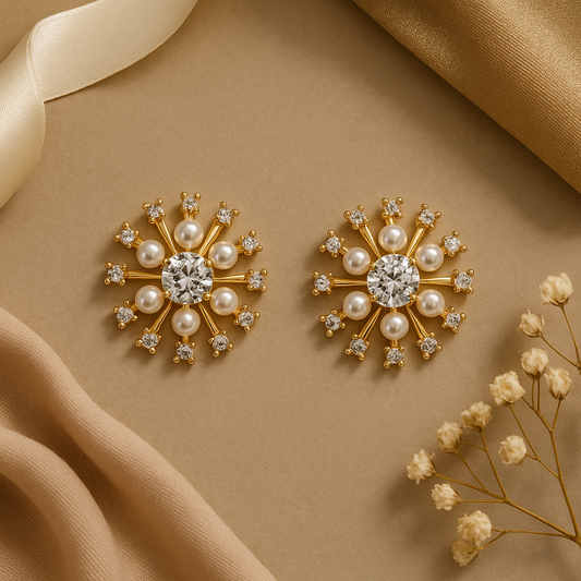 Opaline Star Bloom Studs