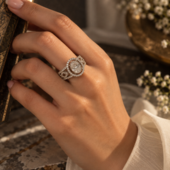 Aurelia Oval Halo Statement Ring