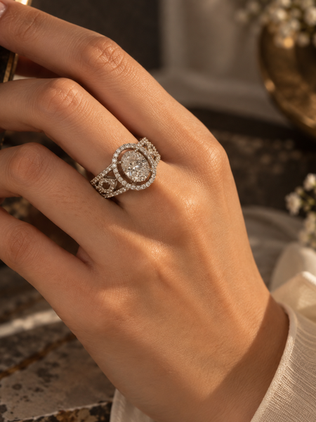 Aurelia Oval Halo Statement Ring