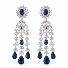 Neelara Sapphire Cascading Necklace & Earrings Set