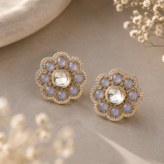 Noor Lavender Floral Studs