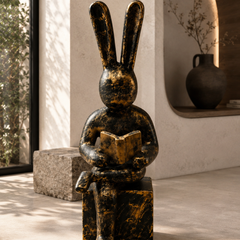 The Quiet Reader Rabbit Sculpture