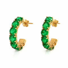 Verde Luxe Emerald Huggie Earrings