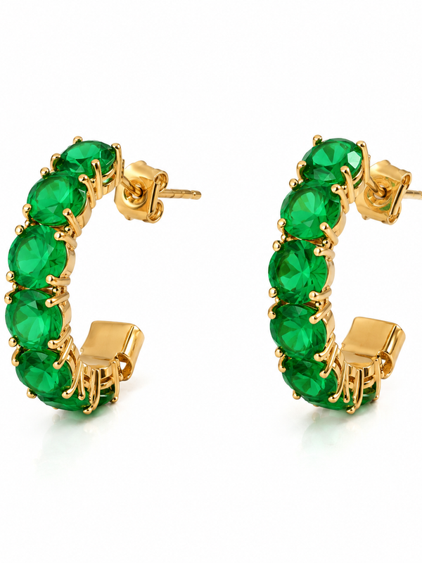 Verde Luxe Emerald Huggie Earrings