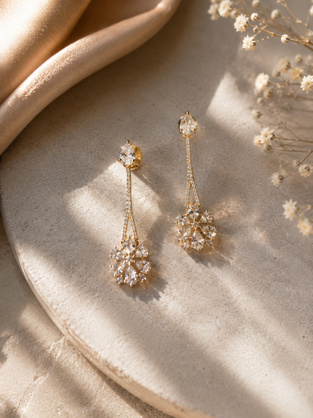 Celeste Crystal Linear Drop Earrings