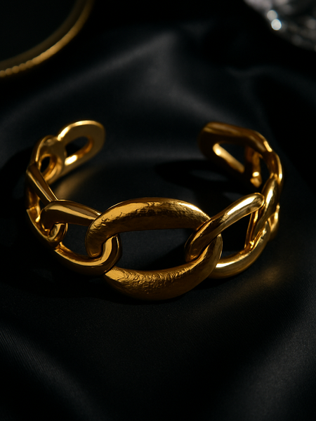 Bold Luxe Gold-Plated Chain Bracelet