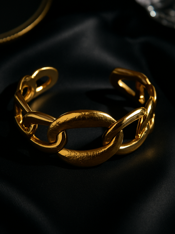Bold Luxe Gold-Plated Chain Bracelet