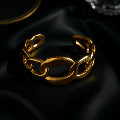 Bold Luxe Gold-Plated Chain Bracelet