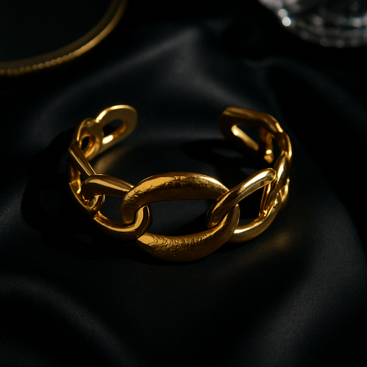 Bold Luxe Gold-Plated Chain Bracelet