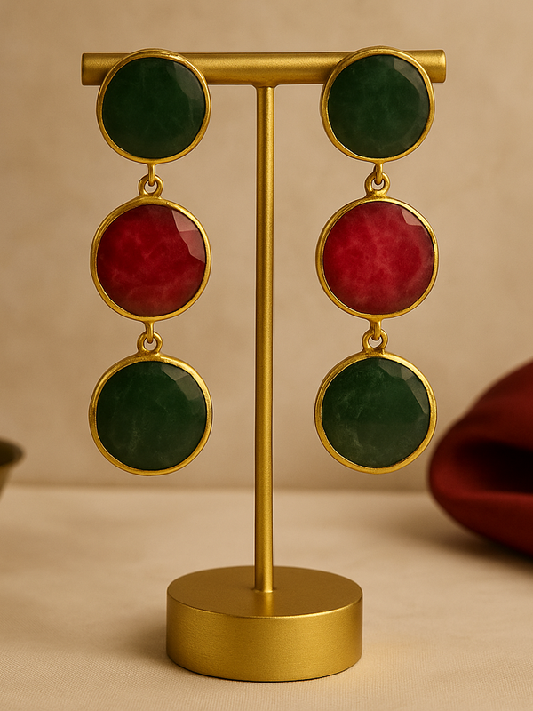 Aabha Ruby & Emerald Drop Earrings