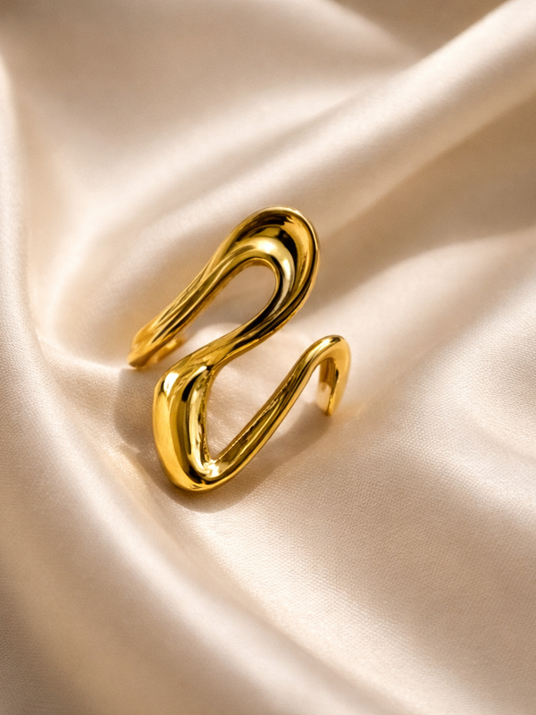 Serena Flow Gold-Plated Statement Ring