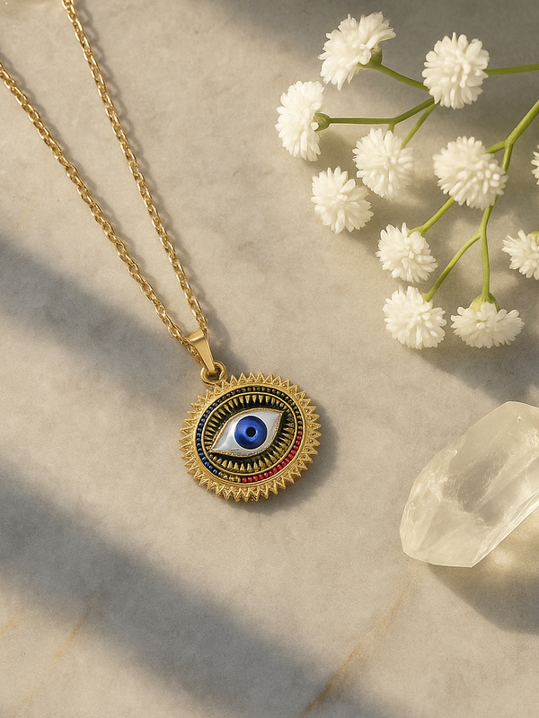 Multi-Colour Evil Eye Pendant Necklace