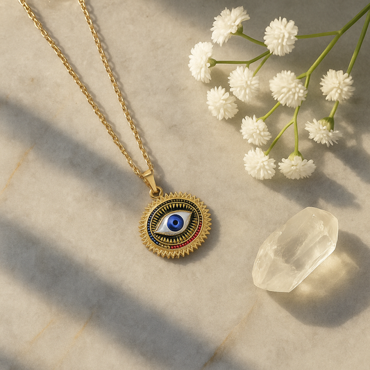 Multi-Colour Evil Eye Pendant Necklace