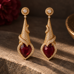 Mehr Ruby Sculptural Drop Earrings