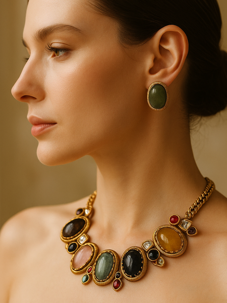 Polki Multistone Necklace Set