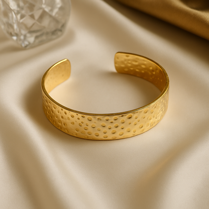 Textured Glow Gold-Plated Cuff Bracelet
