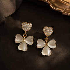 Amora Mother of Pearl Clover Drop Earrings
