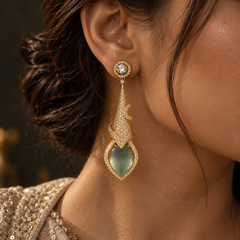 Meher Sage Statement Earrings